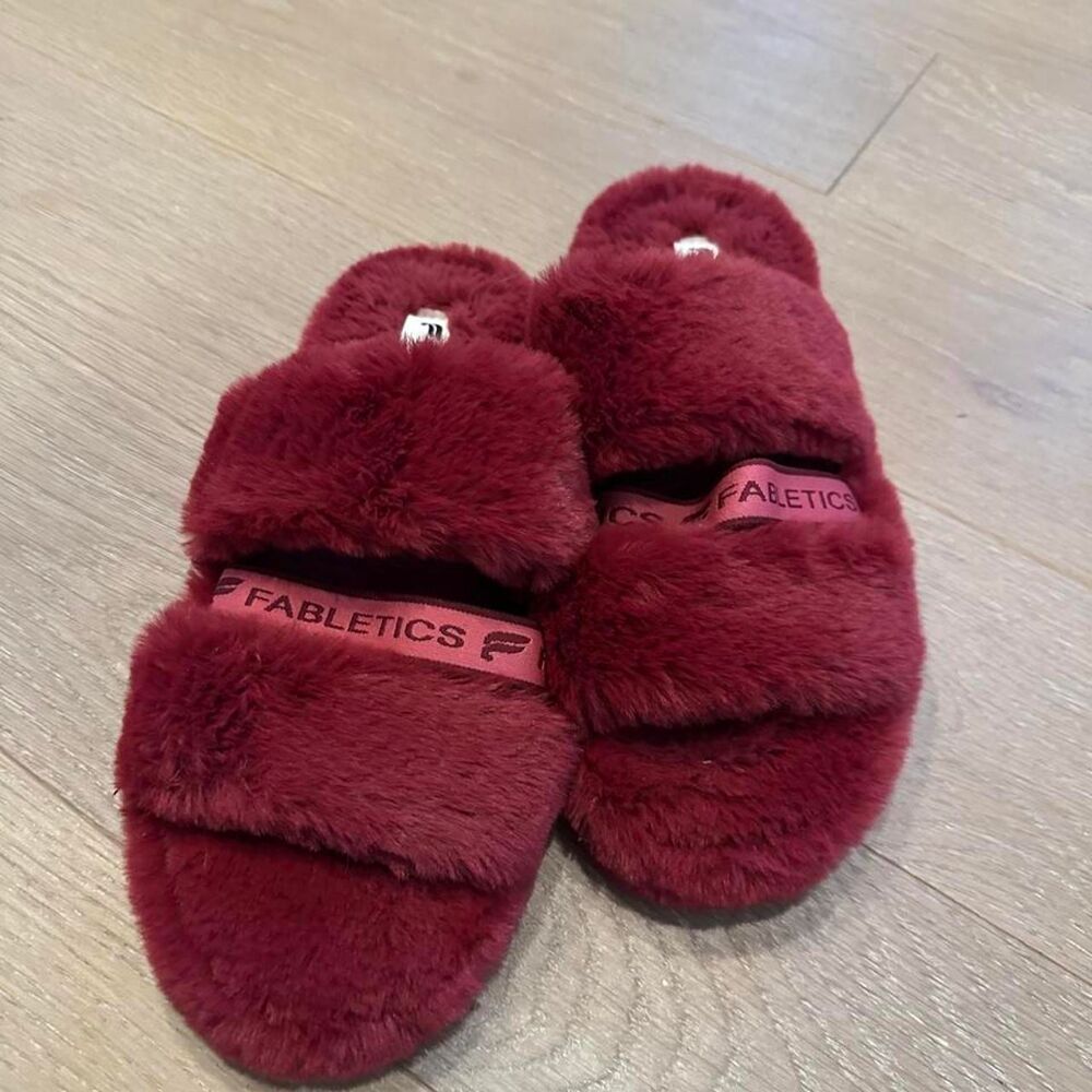Fabletics Women's Burgundy and Red Slippers